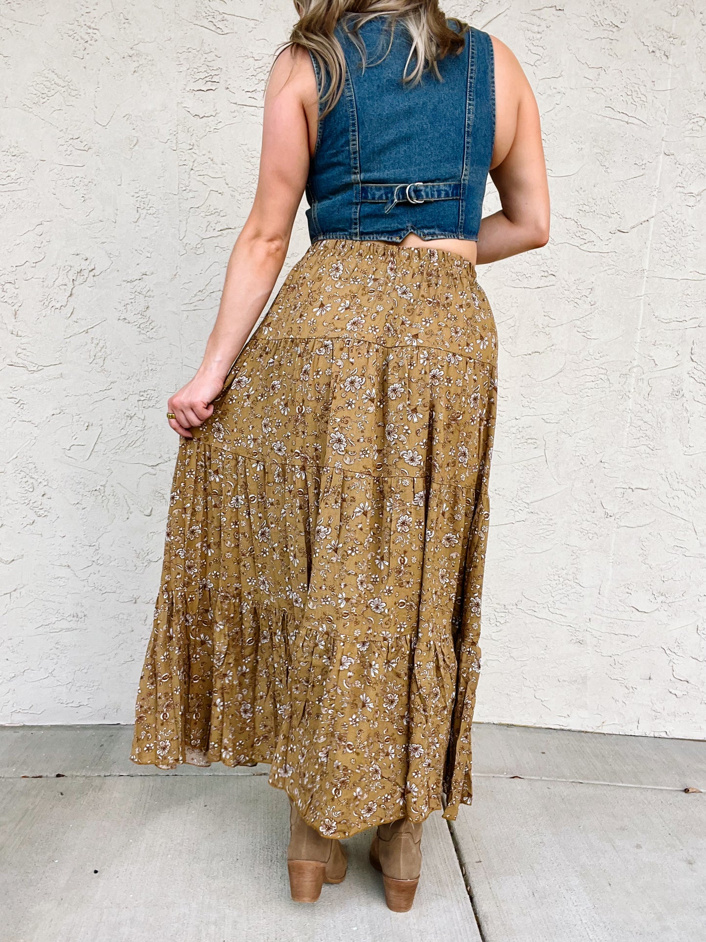 TIERED MAXI SKIRT