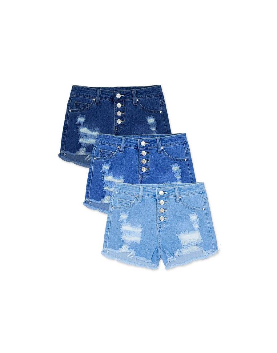 Girls Denim Short Distress