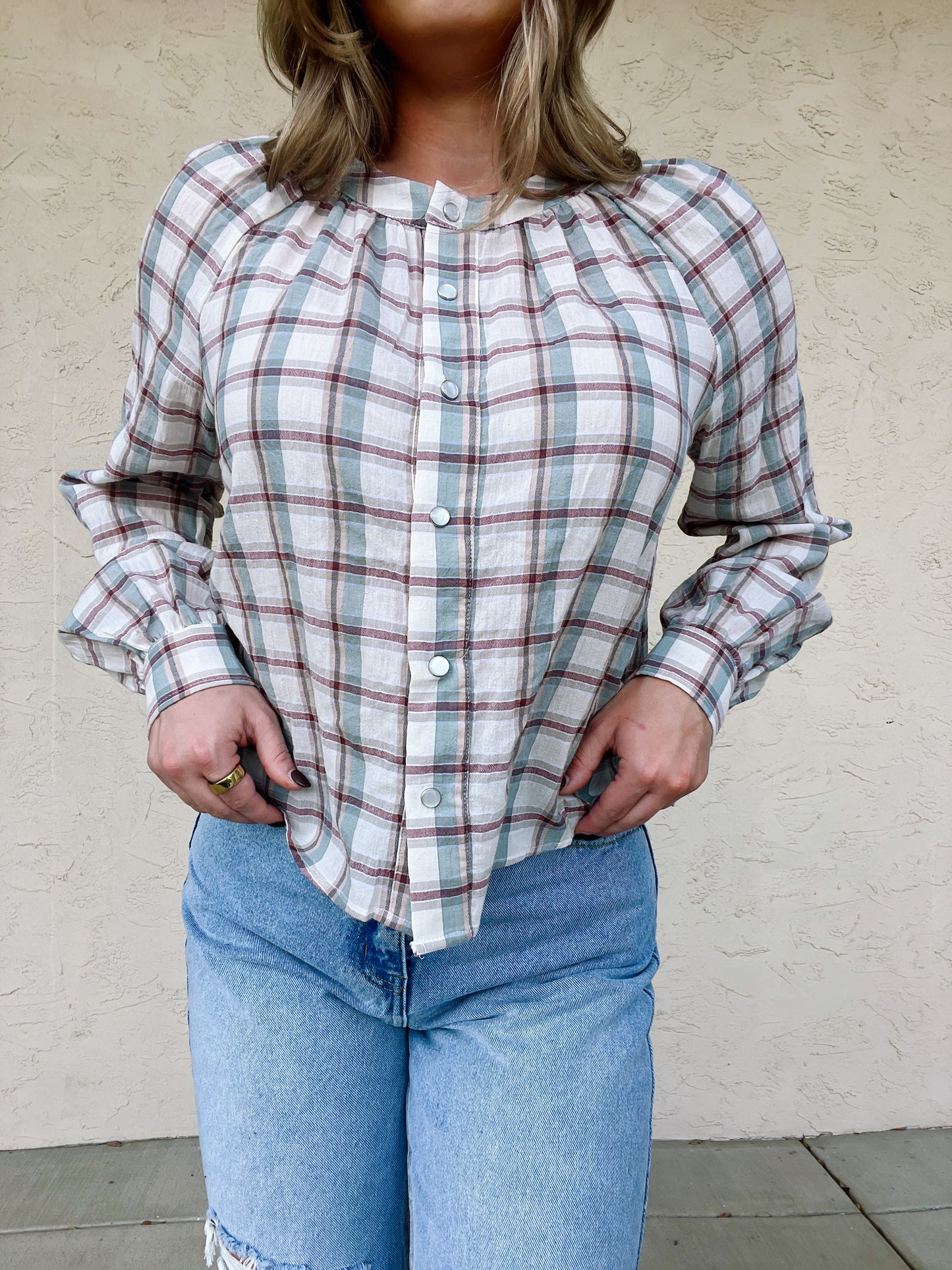 Caramel Apple Plaid Button Up