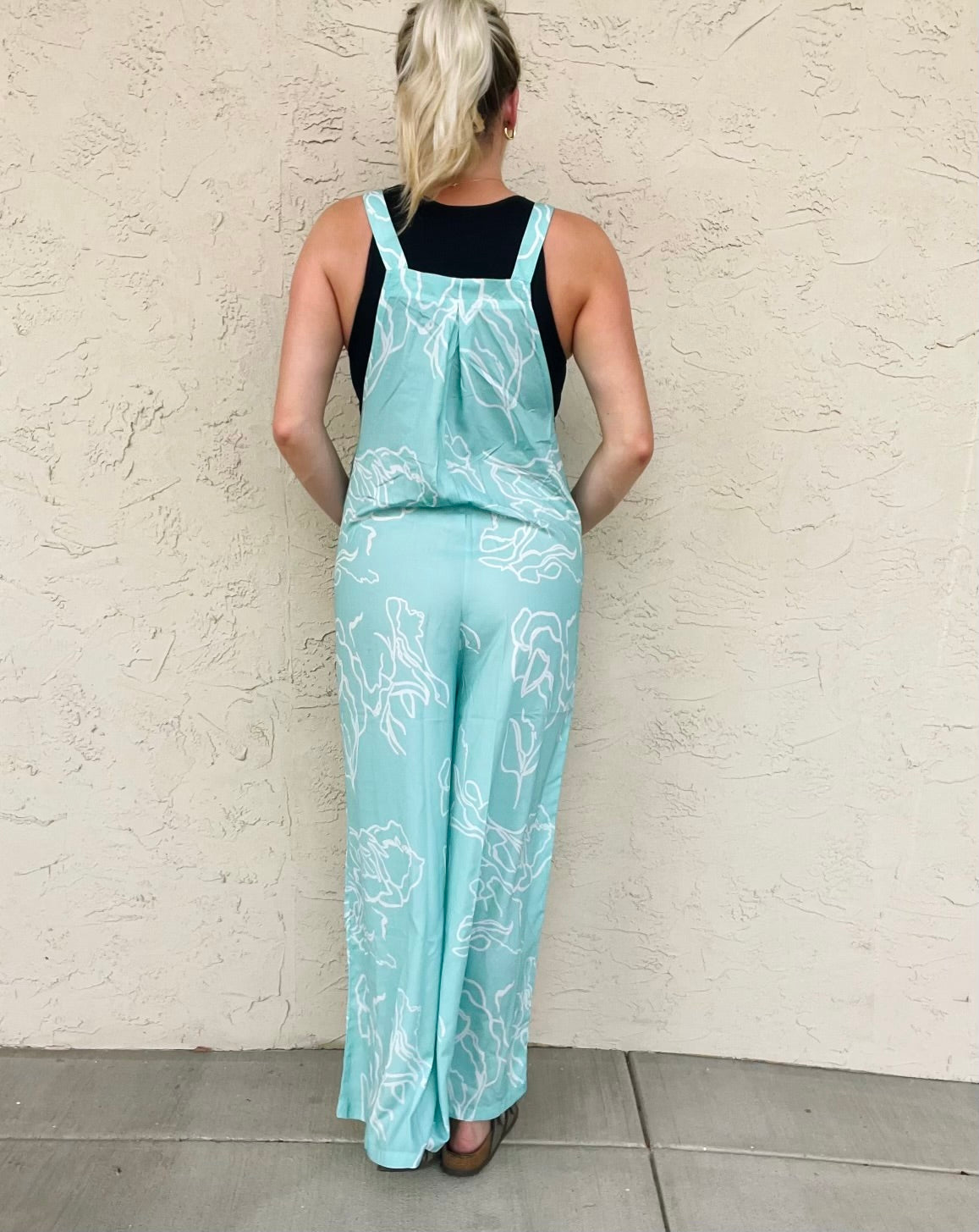 Floral Print Bib Button Wide Leg Overall Jumpsuit | S-XL