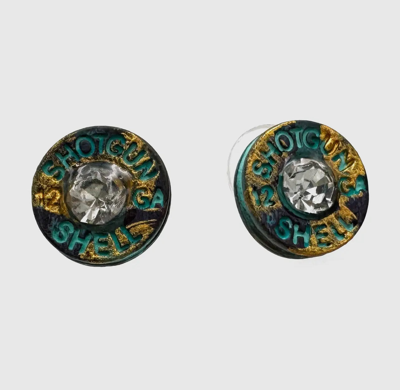 Bullet shell rhinestone western  earring